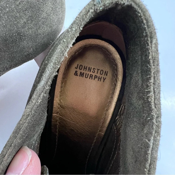 JOHNSON & MURPHY Alayna Chukka Green Suede Lace Up Block Heeled Ankle Bootie 9 - Picture 2 of 7